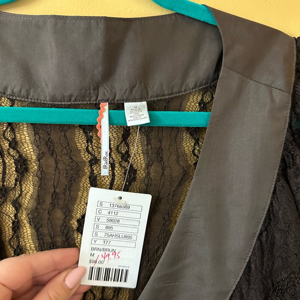 Anthropologie Brown Lace Blouse - Picture 5 of 10